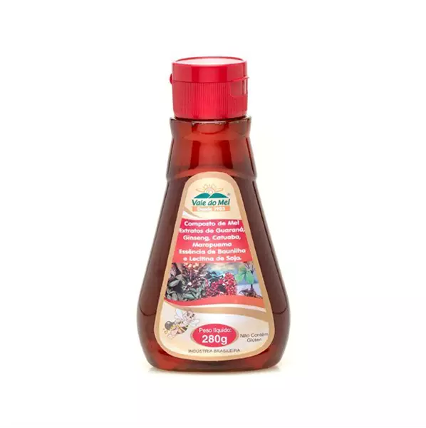 Mel Bisnaga Extratos de Guaraná, Ginseng, Catuaba e Lecitina de Soja 280g Vale Do Mel Mel Bisnaga Extratos de Guaraná, Ginseng, Catuaba e Lecitina de Soja 280g Vale Do Mel