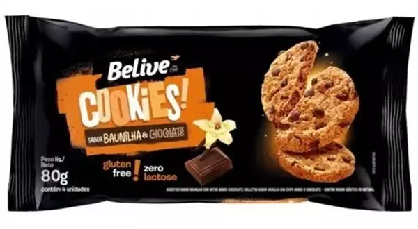 Cookies Baunilha com Chocolate Belive 67g Cookies Baunilha com Chocolate Belive 67g
