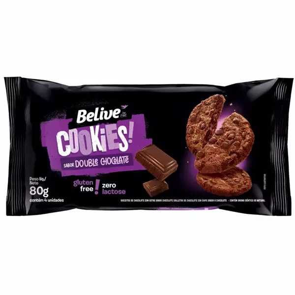 Cookies Double Chocolate Belive 80g Cookies Double Chocolate Belive 80g