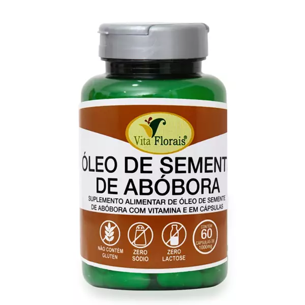 Óleo de Semente de Abóbora 1G 60 cápsulas - Vita Florais Óleo de Semente de Abóbora 1G 60 cápsulas - Vita Florais