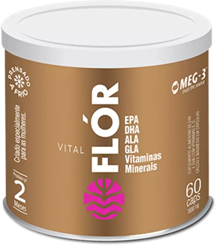 Vital Flór - Óleo de Peixe, Linhaça, Borragem e Vitamina E, 60 cápsulas - Vital Âtman